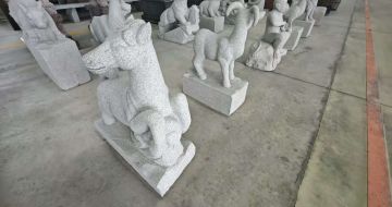 吉林市芝麻白雕刻 十二生肖 异形雕刻
