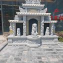 吉林市芝麻白中国黑石材套墓 花岗岩墓碑