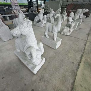 吉林市芝麻白雕刻 十二生肖 异形雕刻