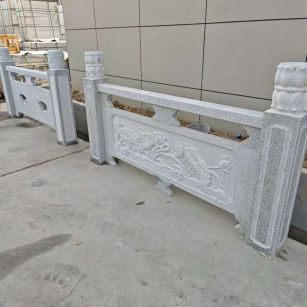 吉林市芝麻白河道栏杆 石材栏杆