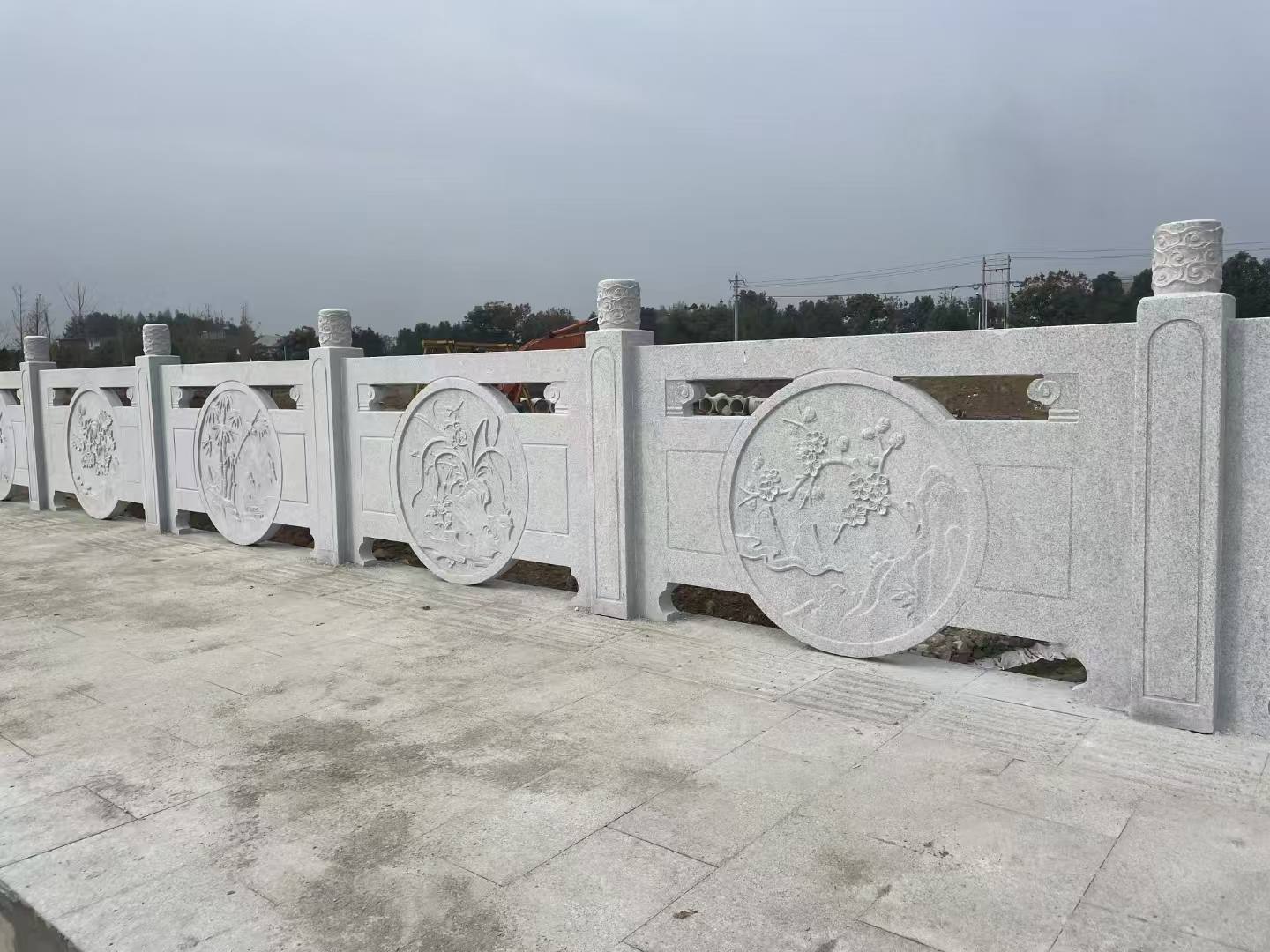 吉林市芝麻白河道栏杆 石材栏杆